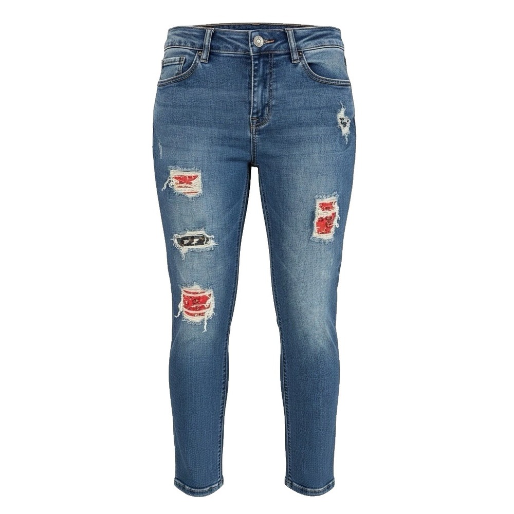 Lincoln Outfitters Distressed Comfort Flex Waist Mid Rise Jeans Blue Womens 6